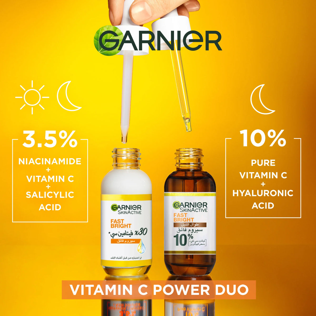 Garnier Fast Bright [10%] Pure Vitamin C & Hyaluronic Acid - Brightening Night Serum