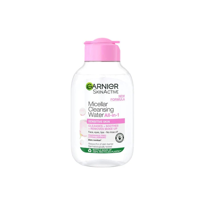 Garnier Micellar Water Facial Cleanser and Makeup Remover Pink for sensitive skin
