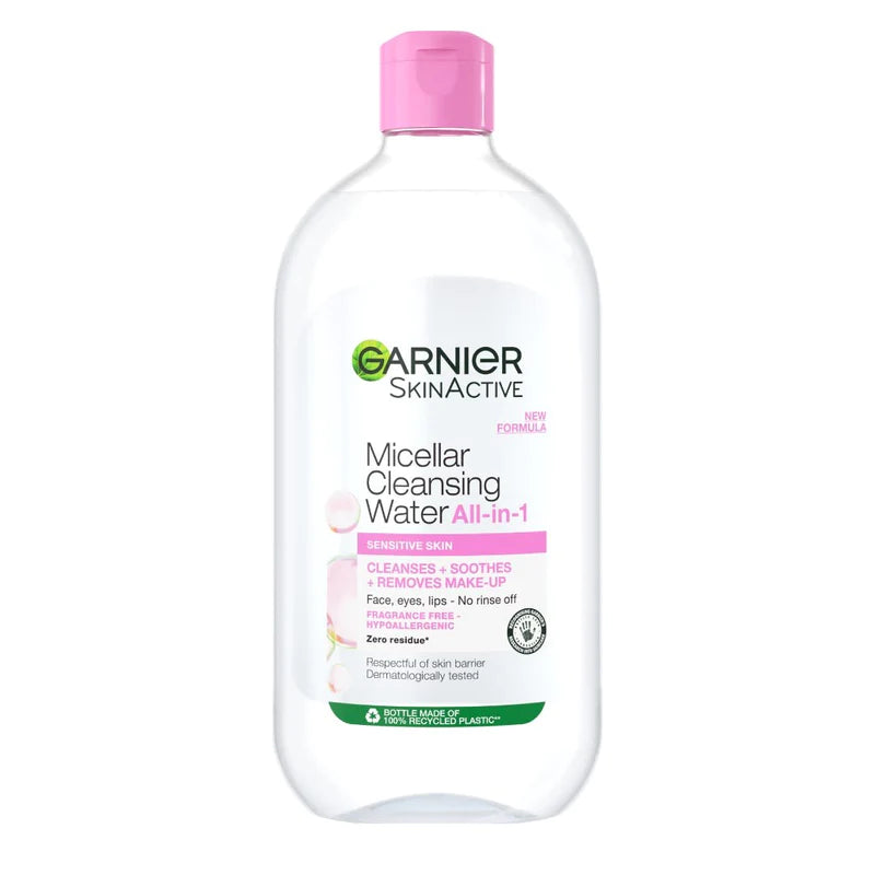 Garnier Micellar Water Facial Cleanser and Makeup Remover Pink for sensitive skin